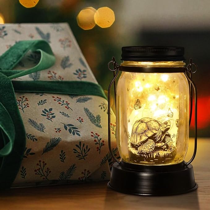 kyoryuger Tortoise Gifts for Women/Men Turtle Lovers Solar Lantern Mom Birthday, Mothers Day, Turtle Solar Garden Decoration Outside for Yard, Patio,Backyard,Porch, Torches