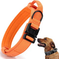Tactical Dog Collar, Adjustable Military Training Nylon Dog Collar with Control Handle and Heavy Quick-Release Metal Buckle for Small Medium Large Dogs, Orange XL