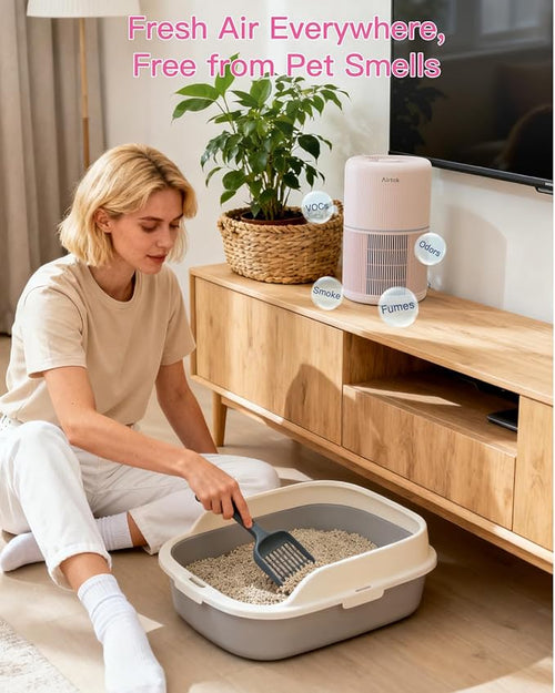 2 Pack Air Purifier for Home Bedroom with H13 True HEPA Filter for Smoke, Smokers, Dust, Odors, Pollen, Pet Dander | Quiet 99.9% Removal to 0.1 Microns | Pink Available for California