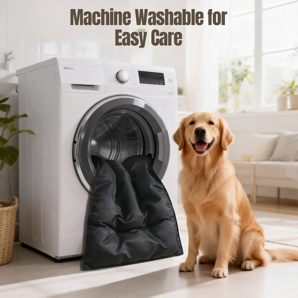 Chew Proof Dog Bed Crate Pad for Aggressive Chewers, 17"x23" | Indestructible Dog Bed, Kennel Mat, Heavy Duty, Tough & Durable, Waterproof, Machine Washable, Indoor & Outdoor,Black,X-Small