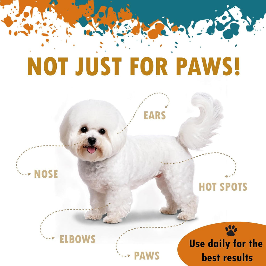 Dog Paw Balm – Lick-Safe Wax & Moisturizer for Dry, Cracked Pads, Nose & Snout – Natural Protection for Winter & Hot Pavement with Dead Sea Minerals, Shea Butter, Coconut Oil – 1.75 oz