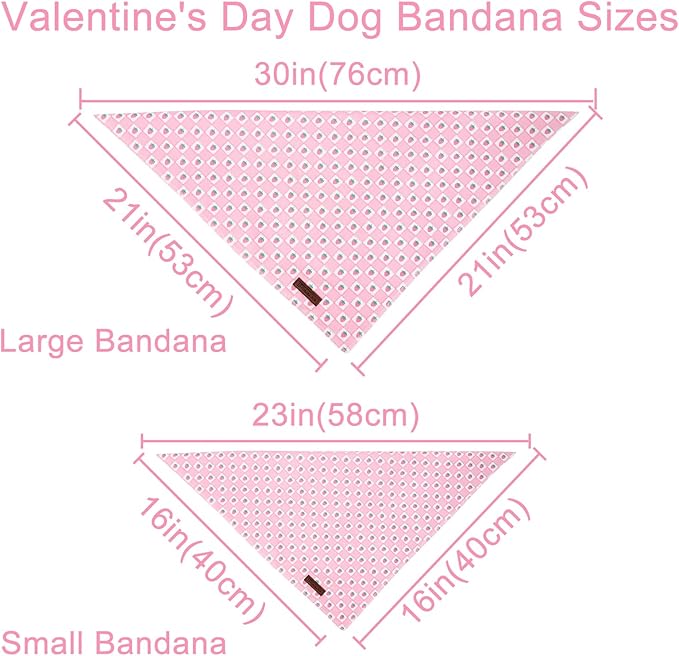 Spring Dog Bandana, UP URARA PUP Strawberry Triangle Bid Scarf for Medium Large Dogs, Cotton Kerchief for Girl Boy Puppies, Cute Spring Pink and White Bandana,S