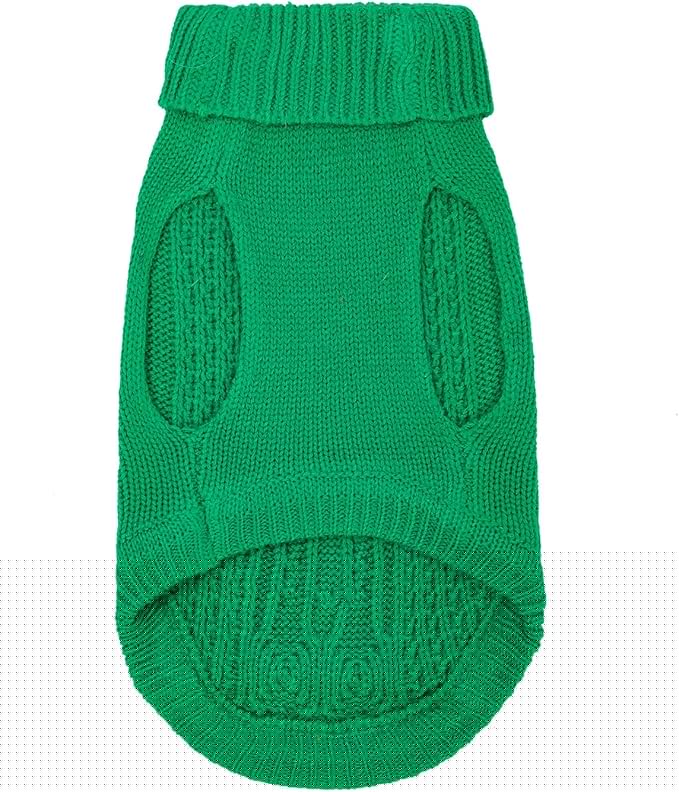Stretchy Cat Sweater - 17 Colors & 6 Sizes | Snug Winter-Ready Knit for Boy/Girl Cats & Kittens(Dark Green, X-Small)