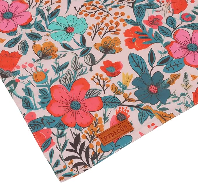 PTDECOR Flower Dog Bandana,2 Pcs Floral Reversible Dog Scarf, Multi Size, Triangle Pet Bandanas for Extra Large Dogs (Flower, X-Large)
