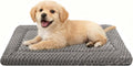 Dog Bed Crate Mat, Soft Durable Washable Anti-Slip Kennel Pad for Dogs & Cats, Reversible (Light Gray, S(24"*18"*1.5"))