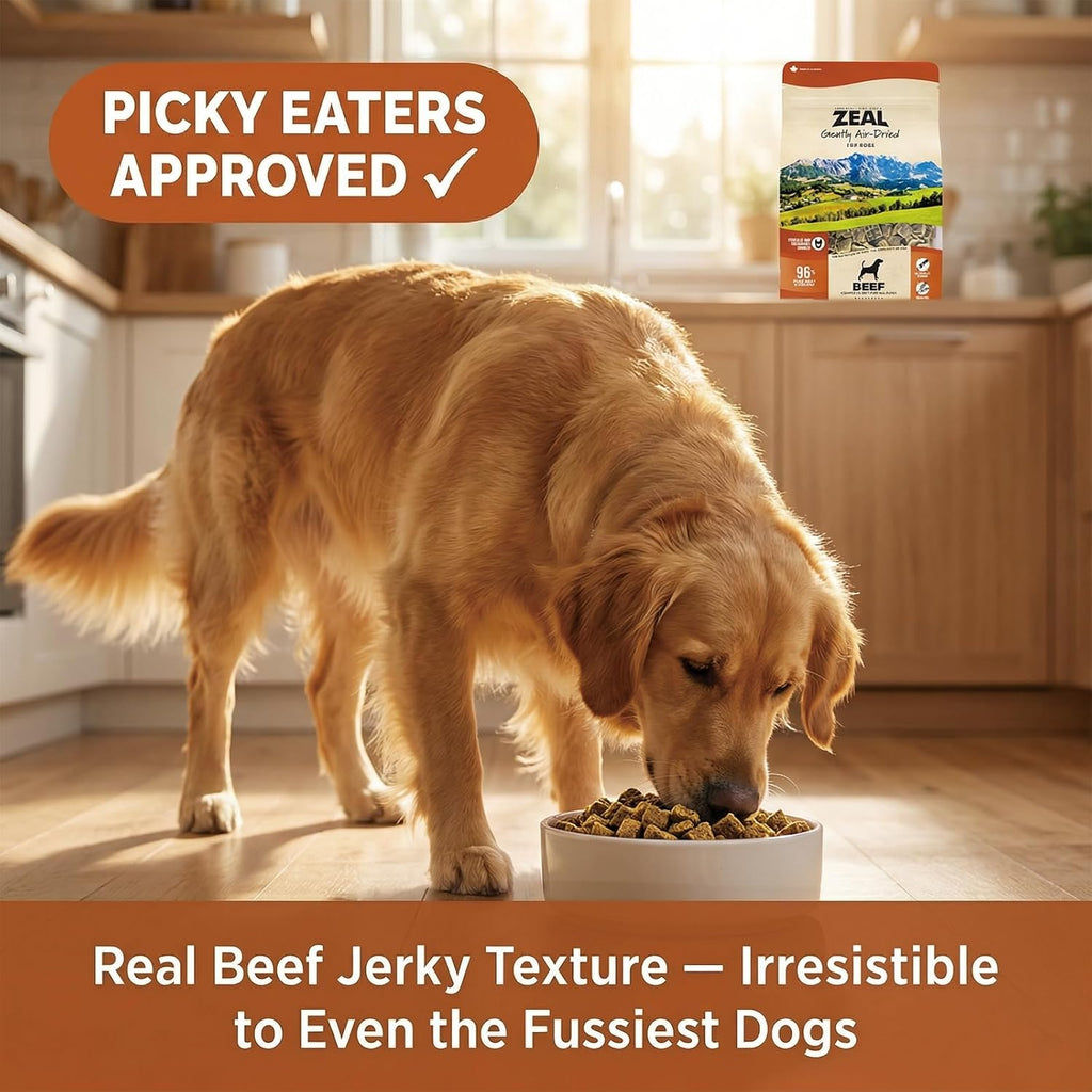 ZEAL Canada Air-Dried Beef Recipe for Dogs - High Protein, Natural Superfoods, Nutrient Rich, No Fillers, Grain Free, Complete & Balanced (Beef, 1 lb)
