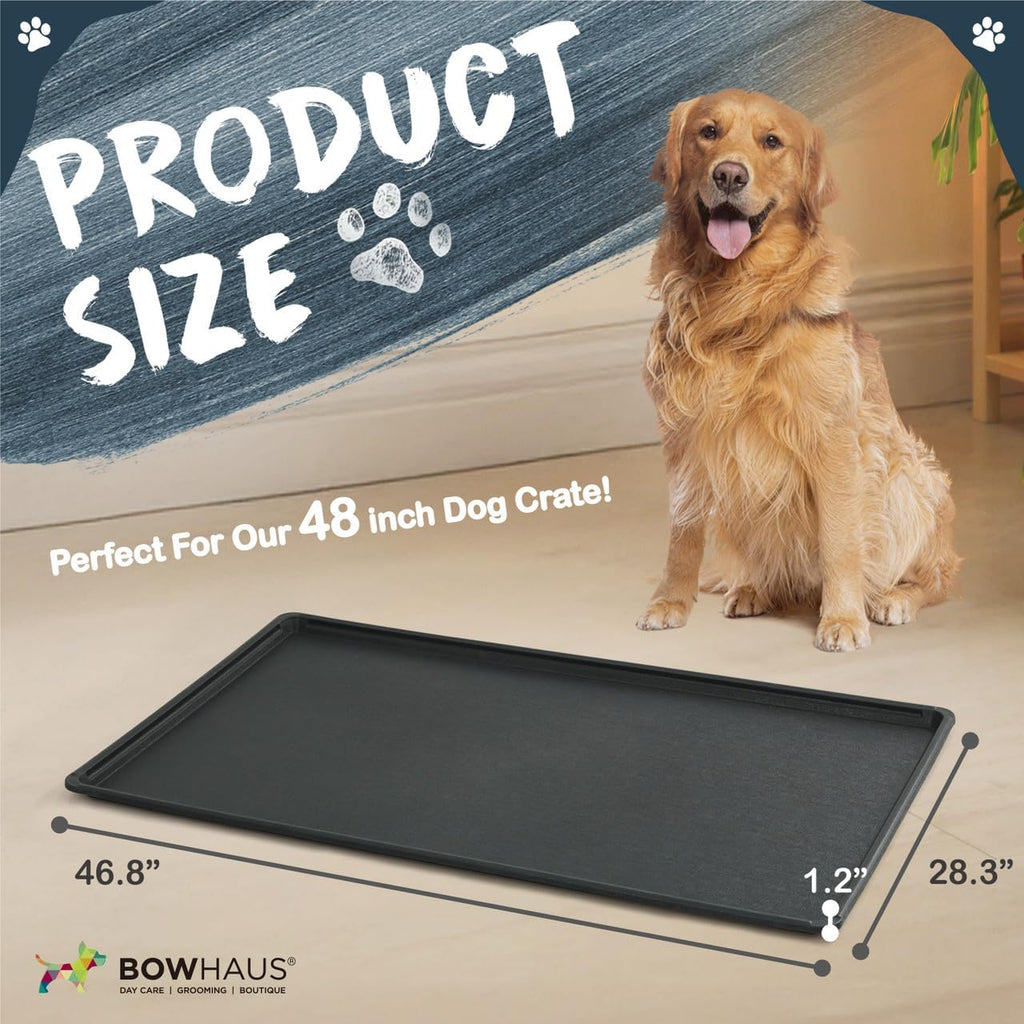BOWHAUS 46.8-Inch Dog Crate Pan Replacement, Sturdy, Waterproof Plastic Tray for 48-Inch Pet, Rabbit Ferret Critter Kennels, Versatile Pan and Easy to Clean