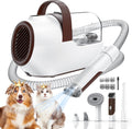 Dog Grooming Vacuum, Dog Grooming Kit with Pet Clipper Nail Grinder, 3 Suction Modes Dog Brush Vacuum with 6 Pet Grooming Tools（Nut Brown）