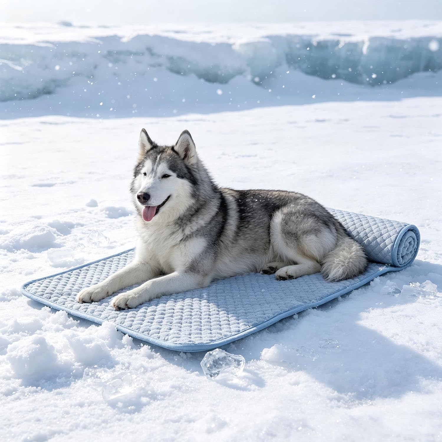 Dog Cooling Mat - Self Cooling Pet Pad for Dogs & Cats | Ice Silk Cooling , Foldable Non Slip Design, Helps Dissipate Heat for Summer Comfort, Ideal for Crates, Sofas, Car