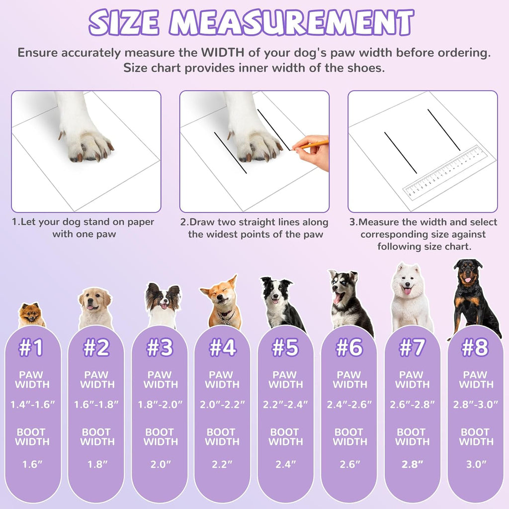 Dog Boots for Large Medium Small Dogs, Dog Shoes for Winter Snow, Non- Slip Outdoor Dog Booties Paw Protectors with Reflective Strips for Snowy Hardwood Floor Hiking Walking, Size 1