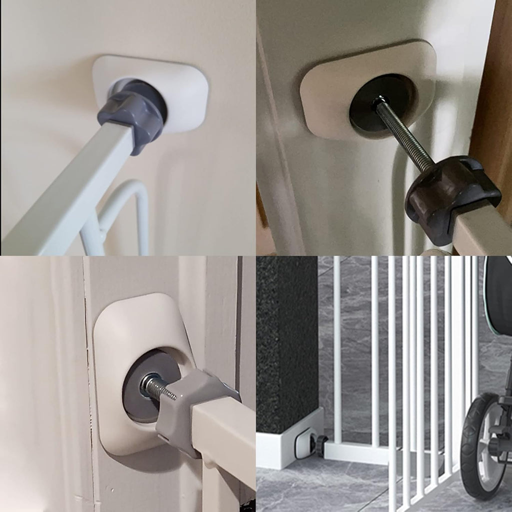 Baby Gate Extender Extention-4 Pack M8(8MM) | M8 threaded spindle rods(12cm). Includes wall protector pads. Tool-free installation for baby/pet gates. Fits most banisters.