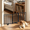 Snagle Paw Freestanding Short Dog Gate, 16.5" Tall, 3-Panel, Black | Up to 36 in wide, foldable, easy step-over, stable feet, for small dogs, doorways, stairs and kitchens