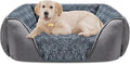 INVENHO Large Dog Bed for Large Medium Small Dogs, Rectangle Washable Orthopedic Dog Bed, Soft Calming Sleeping Puppy Bed Durable Pet Cuddler with Anti-Slip Bottom L(30"x24"x9")