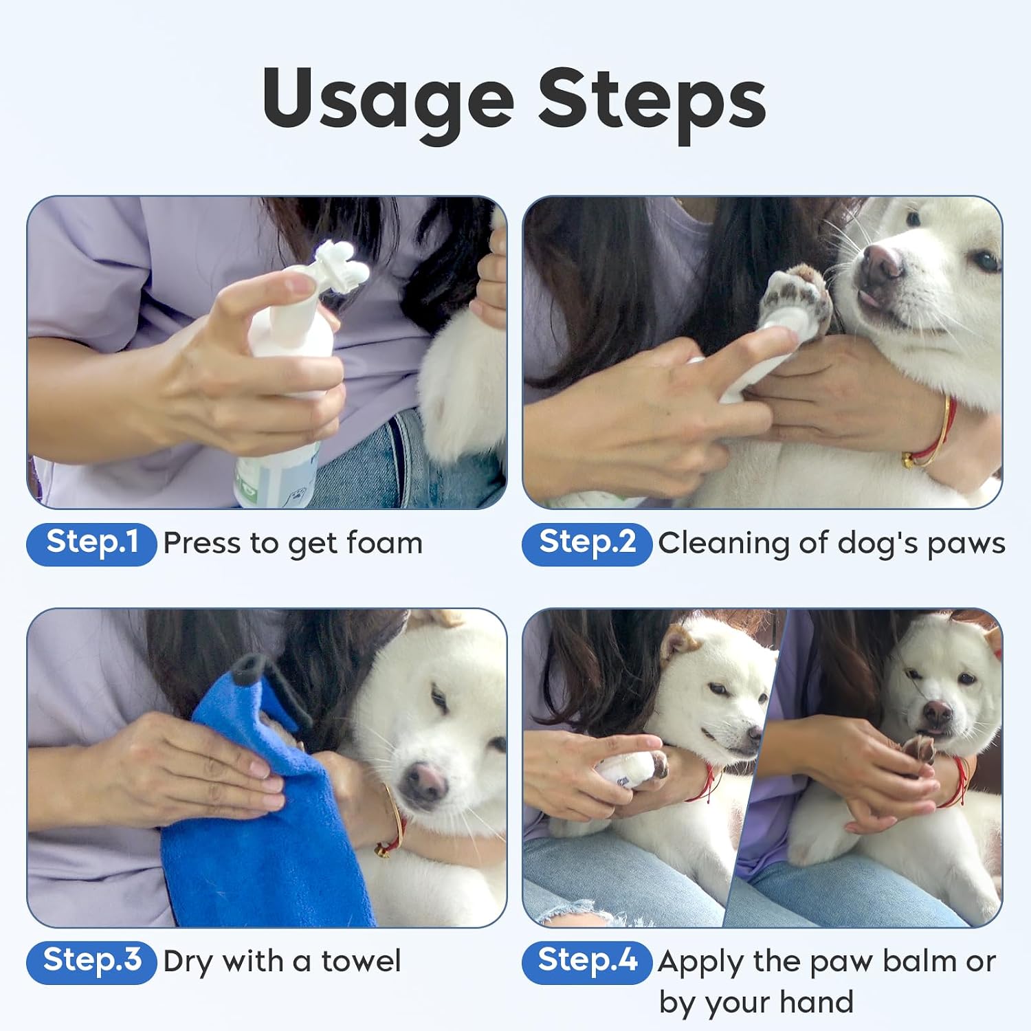 Leopong Dog Paw Cleaner Kit with Paw Balm, No-Rinse Foam, Silicone Brush | Removes Dirt While Moisturizing Paws