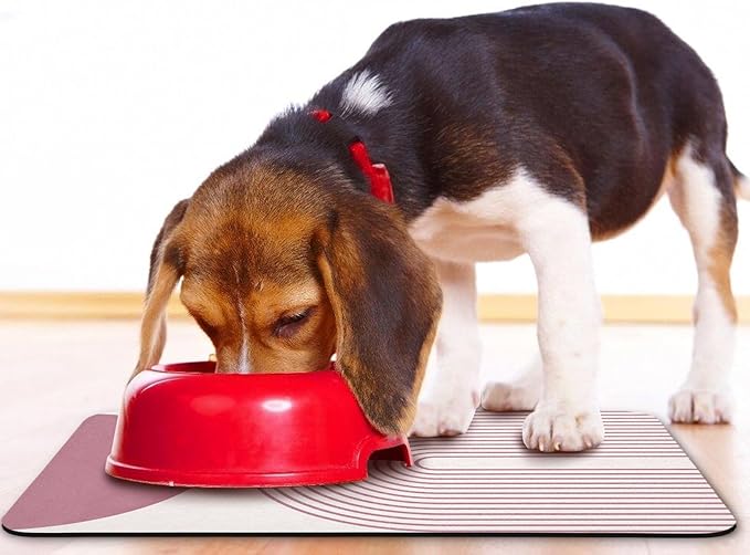 Dog Food Mats for Floors Waterproof, Cat Water Bowl Mats Pet Feeding Absorbent Mat Placemats for Food and Water Pink Bohemia 17 * 30 inch