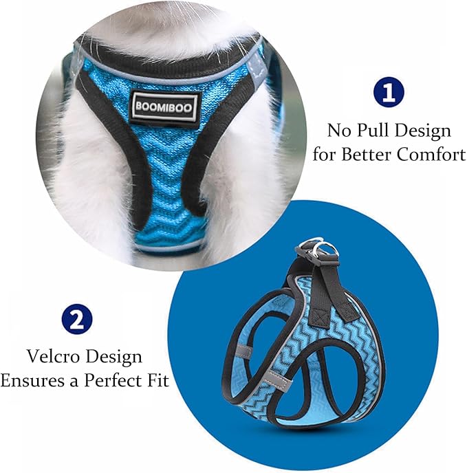 Dog Harness with Leash Set, No Pull Adjustable Reflective Step-in Puppy Pet Vest Harnesses for Small Medium Large Dogs and Cats,Light Pink M