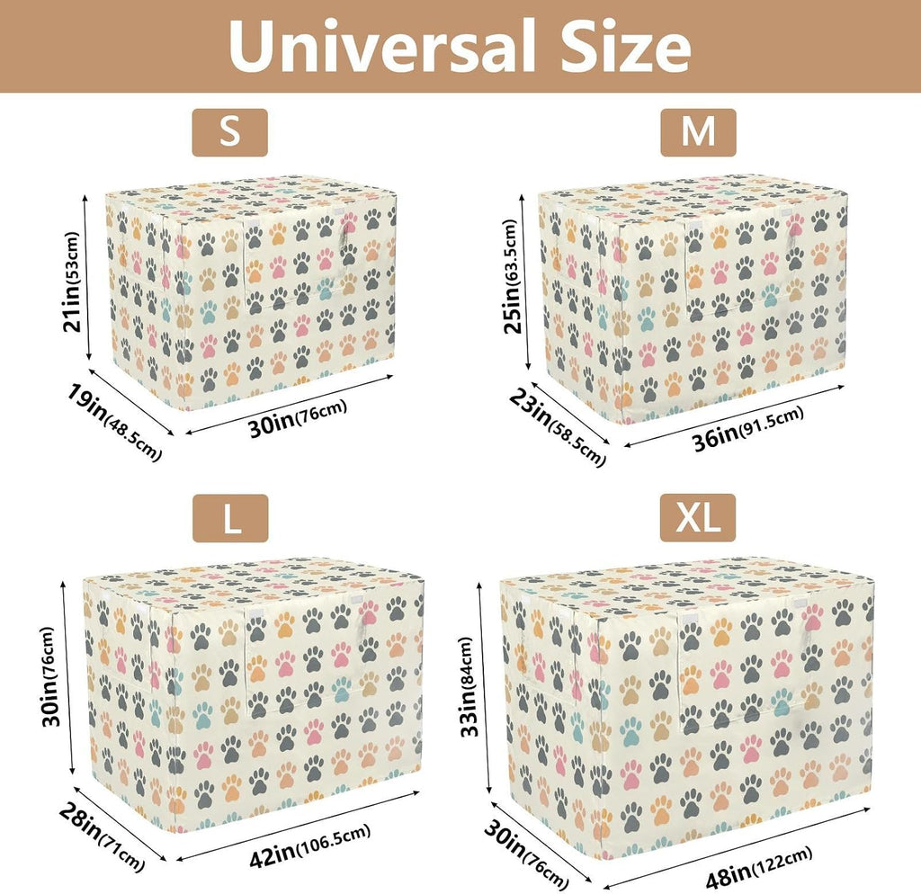 Dog Crate Cover Kennel Cover for Dog Cages Breathable for Wire Cage Indoor Outdoor Color Paw Dots