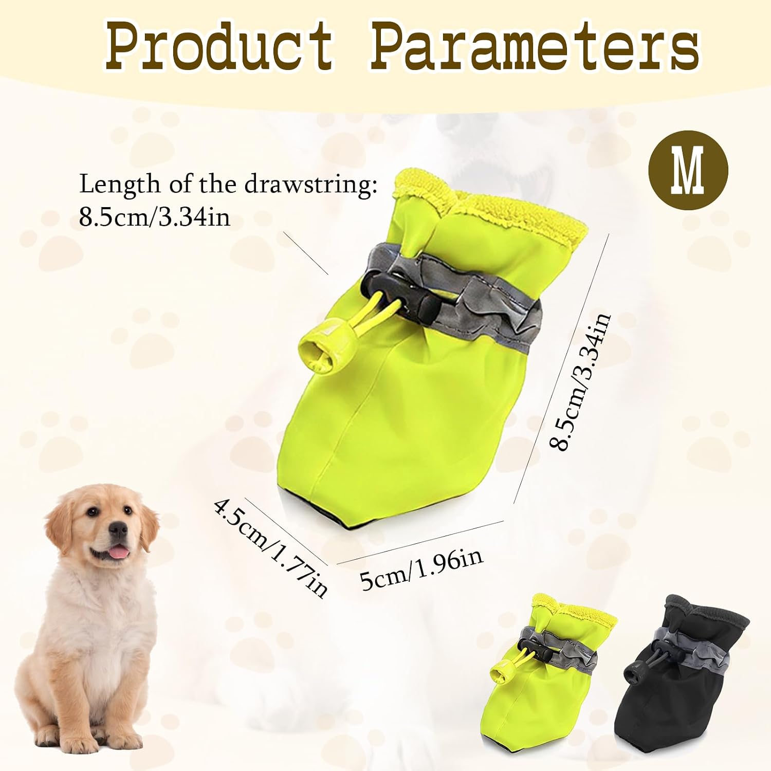 4Pcs Small Dog Shoes, Breathable Non-Slip Pet Booties, Puppy Paw Protectors 4-Pack Foot Covers for Small Breeds(Black,M)