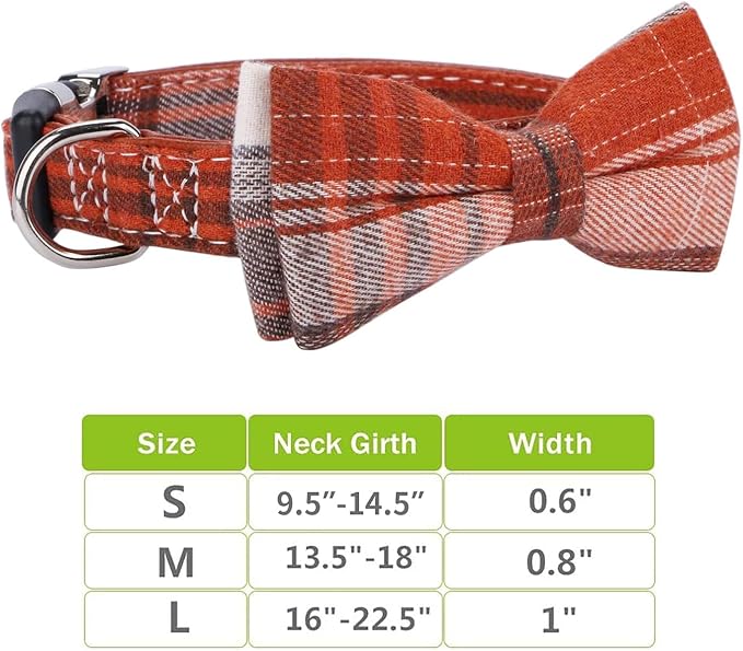 Faleela Soft &Comfy Bowtie Dog Collar,Detachable and Adjustable Bow Tie Collar,for Small Medium Large Pet (Medium (Pack of 1), Orange)