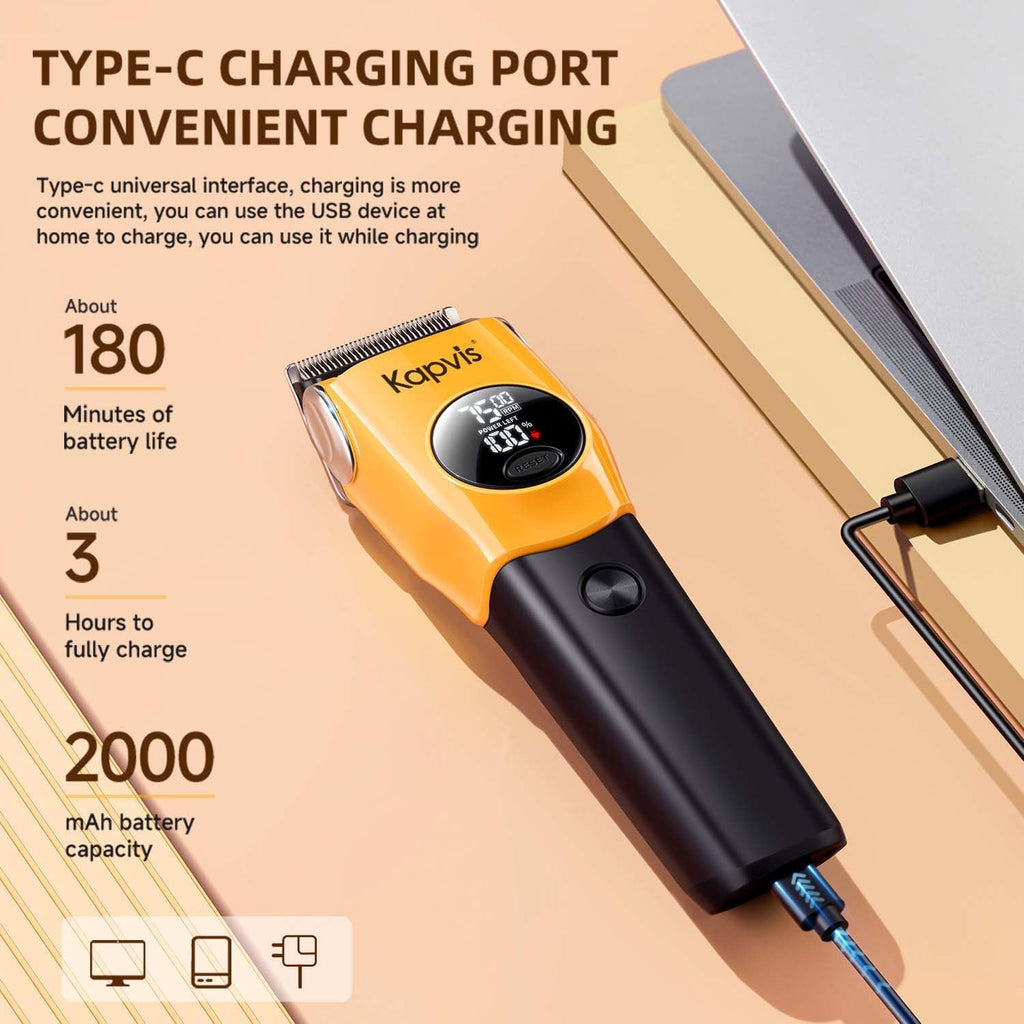 Dog Clippers for Grooming Thick Hair with LED Light,Cat Shaver,and Sheep Shears for Thick/Matted/Knotted/Fine/Curly Hair,Works with or Without Power Cord