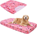 Replacement Dog Bed Covers Elastic Edged Washable Pet Bed Protector with Pink Dog Pattern Design for Medium & Large Pet Beds, Cover Only (Pink, 36" L x 27.0" W x 6.0" Th)