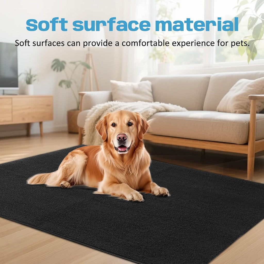 46" x 60" x 0.23" Dog Crate Mat, Extra Large Size, Non-Slip and Waterproof, Washable, Reusable, Can Be Cutting to the Appropriate Aize, Protects Floors, Soft and Absorbent Surface, Rubber Bottom