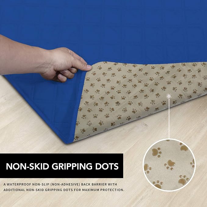 Easy-Going 100% Waterproof Dog Bed Cover, Non-Slip Pet Blanket for Furniture, Washable Couch Cover, Repleasement Sofa Cover (68X82 in,Classic Blue)