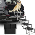 Deergym Dog Stairs for Large Dogs - 5 Step Wide 16in High 34in Foldable Dog Ramp for Car Non-Slip Surface Support up to 230lbs - Suitable for SUV,Truck, Sofas, Bed