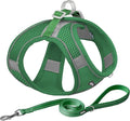 AIITLE Easy Walk Dog Harness and Leash Set - Pet Supply No Pull, Step in Adjustable Pet Harnesses with Padded Vest for Summer, No Choke Over, Easy to Put on Medium Dogs Green L