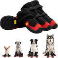 Dog Boots for Snow & Hiking, Waterproof High Top Protectors with Adjustable Reflective Straps, Anti-Slip Paw Protection Shoes for Mud and Hot Pavement-Ideal for Small to Large Dogs(Black, 7)