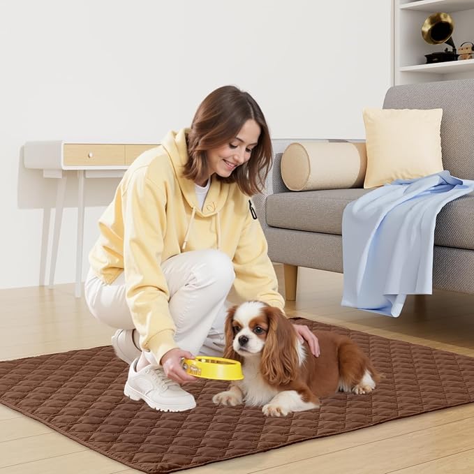 Smiry Waterproof Dog Bed Cover Blanket, Soft Reversible Pet Blanket, Washable Leakproof Cats Dogs Couch Cover for Sofa, Couch, Furniture (82x102 Inch, Brown/Chocolate)
