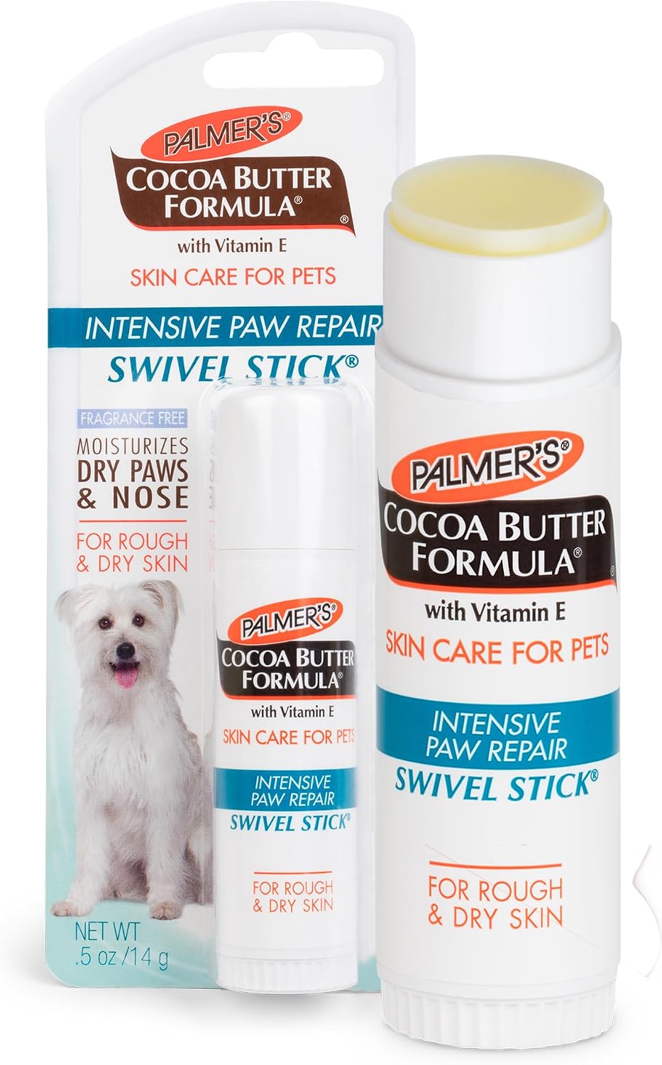 Palmers for Pets Cocoa Butter Paw Pad and Nose Balm, Fragrance-Free, 0.5 Oz | Vitamin E peppermint oil and shea butter, moisturizing balm, fragrance-free, rough or dry paws