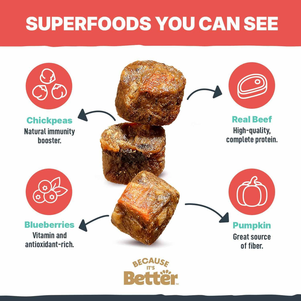 Because it's Better, Dog Food Semi Moist Prime Beef, 16 Ounce | Slow-baked and air-dried with real meat and veggies - a complete, balanced meal for all life stages