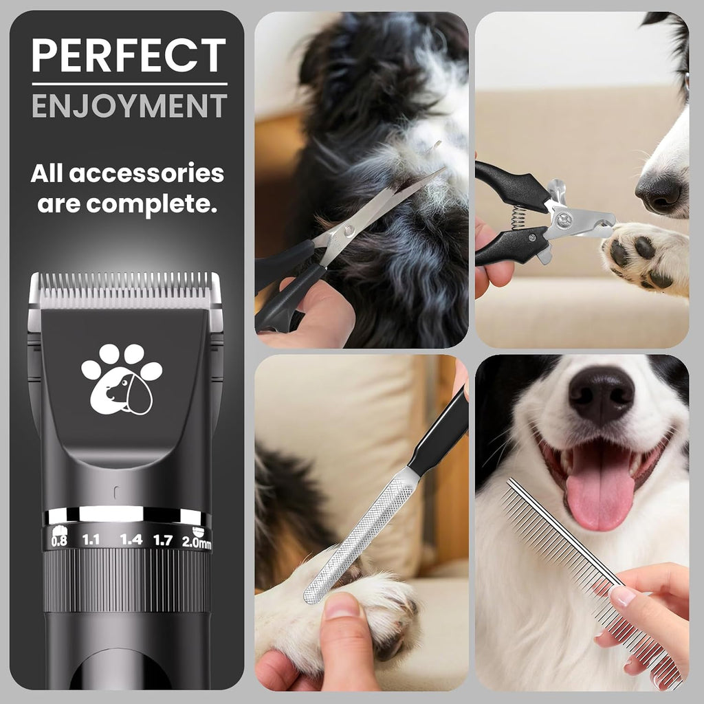 Coldspot Dog Clippers for Grooming, 3-Speed Low Noise Cordless Pet Grooming Kits with Ceramic Blades & LED Display for Dogs Cats Full Coat Hair