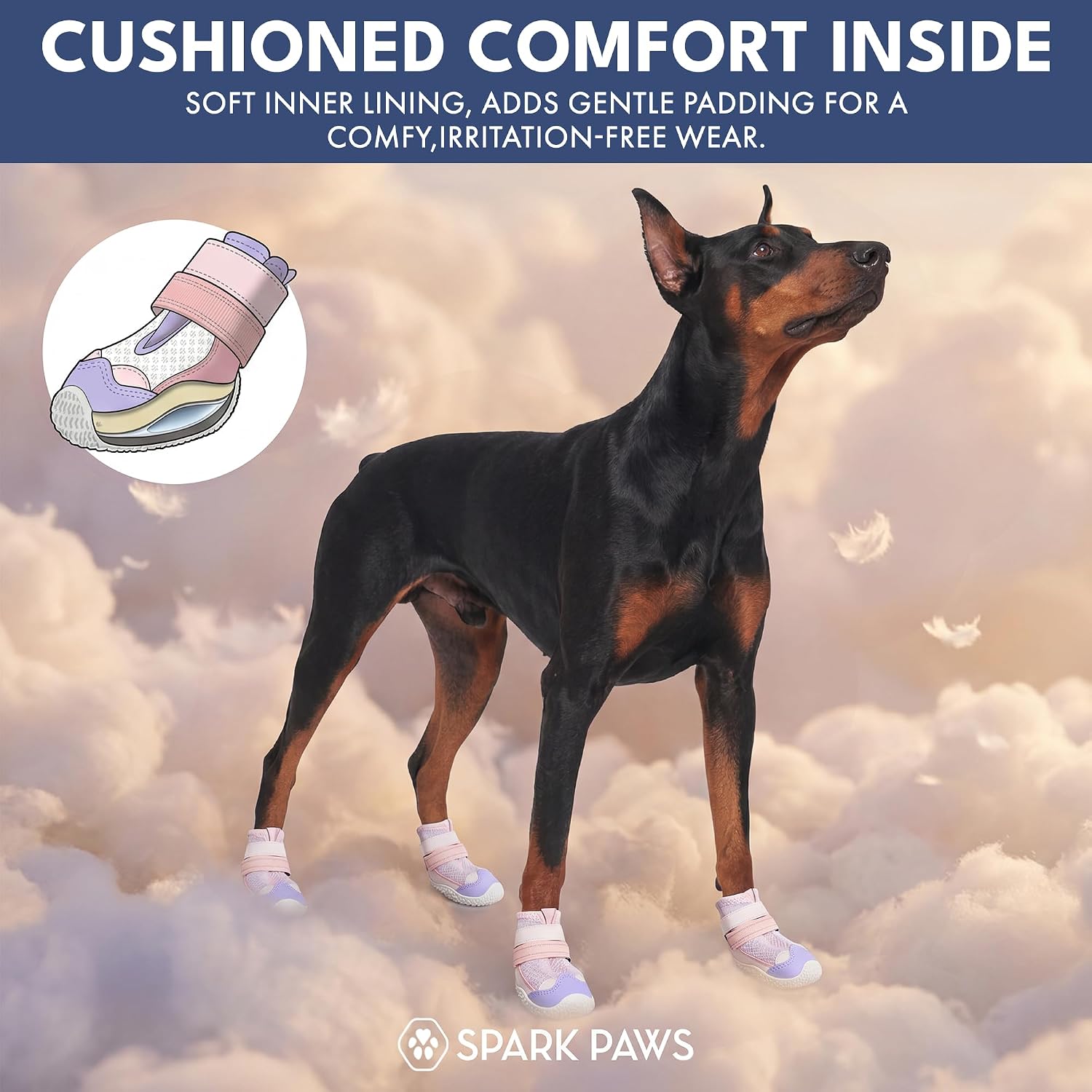 Spark Paws 365 Dog Shoes - All-Season Boots for Winter Snow & Hot Pavement | Water-resistant, anti-slip, stay-on straps - rain, ice & summer booties in one. Reflective; small, medium & large dogs