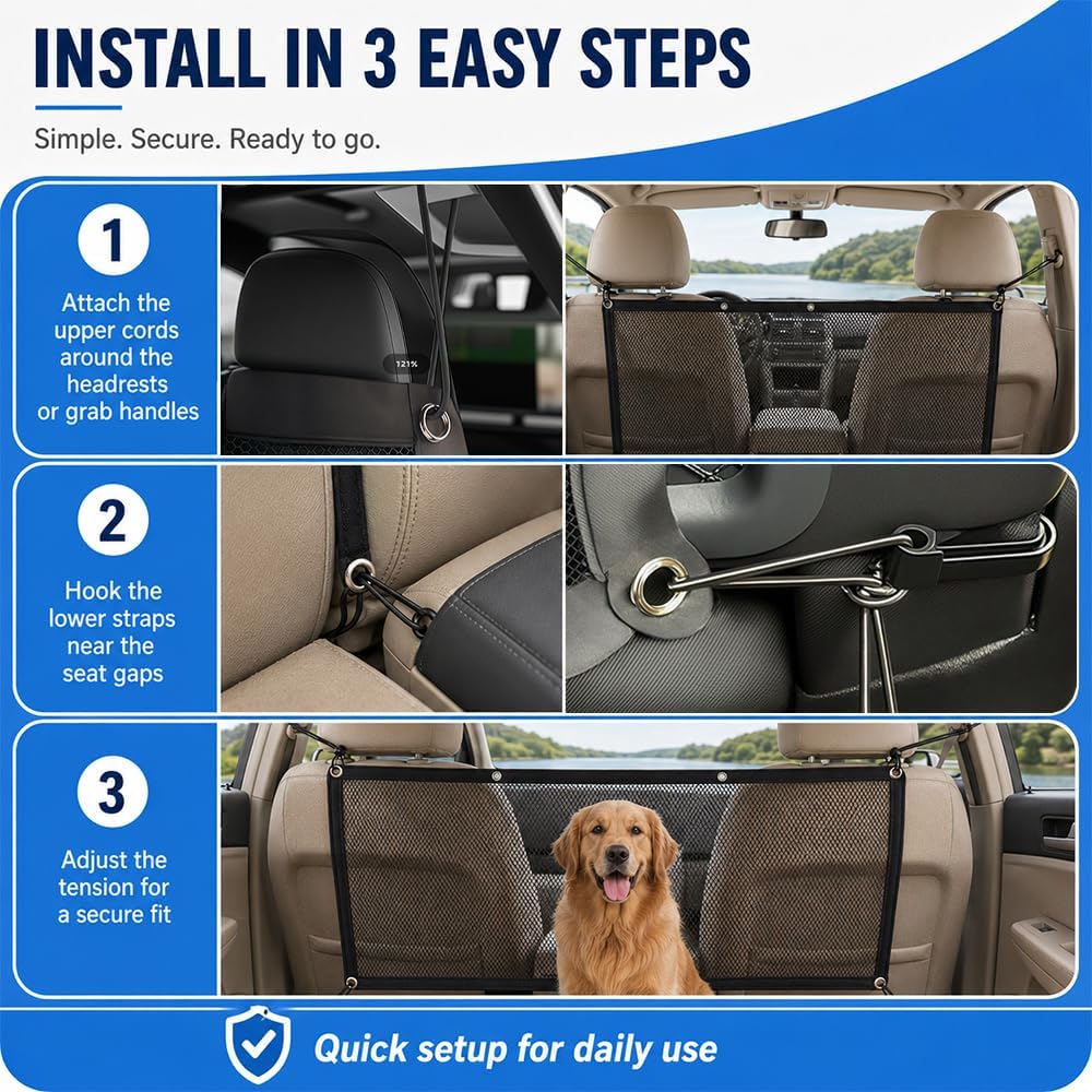 Car Pet Barrier for Toyota HiAce H300 2019-2026 Mesh Car Seat Pet Divider Dog Safety Barrier Accessories