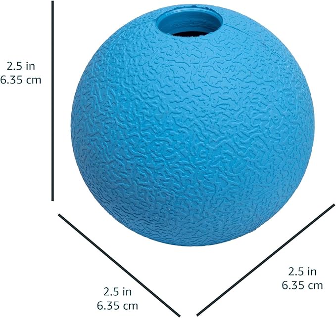 Amazon Basics Interactive Bouncy Durable Rubber Dog Toy Balls, 2.5 inch, Blue, Orange, Pack of 3