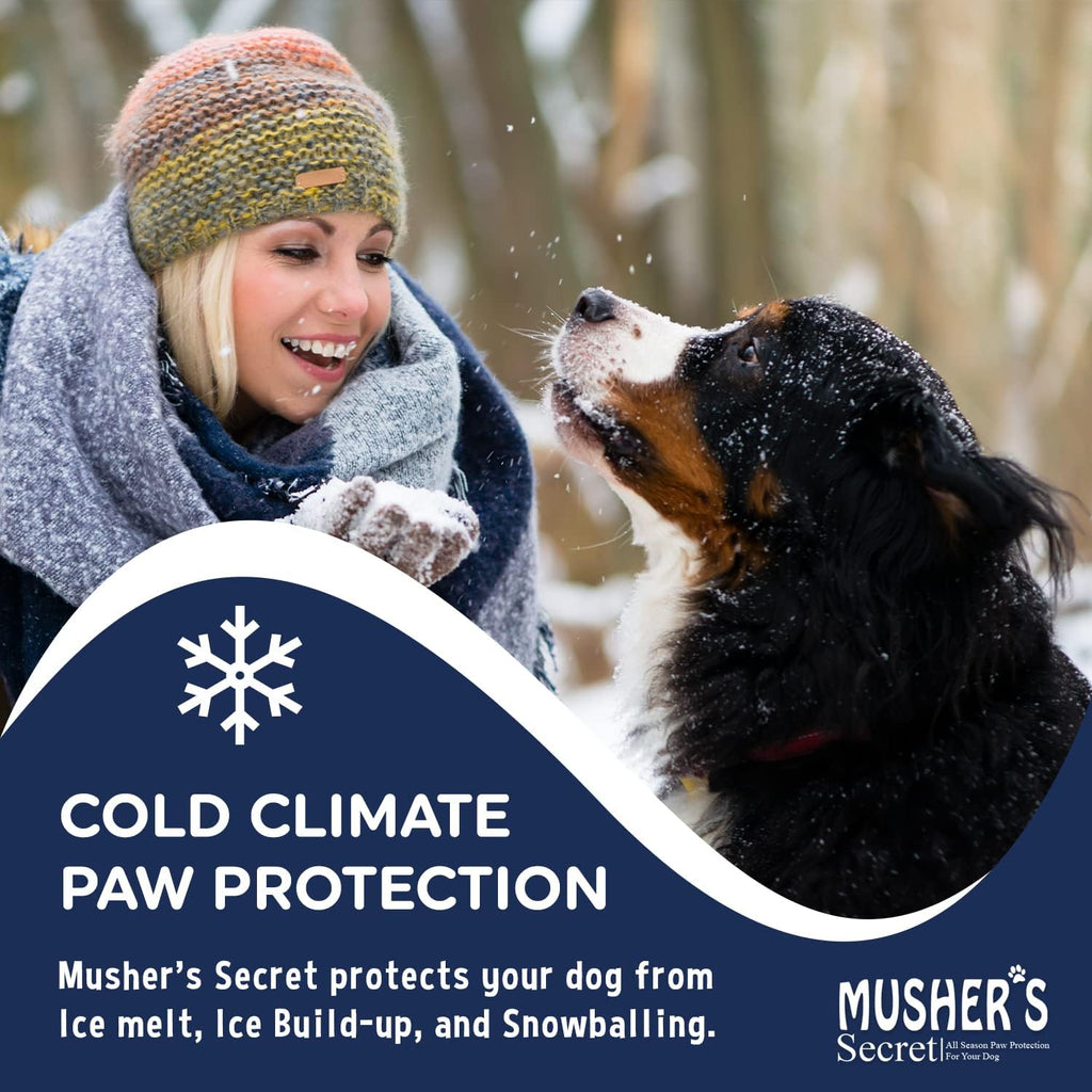 Musher's Secret Dog Paw Balm, Hot Pavement, Ice & Salt Protection, 454g | All-Natural Paw Balm, Lick-Safe & Non-Toxic Dog Paw Moisturizer for Dry, Cracked Paws, Dog Paw Wax with Vitamin E