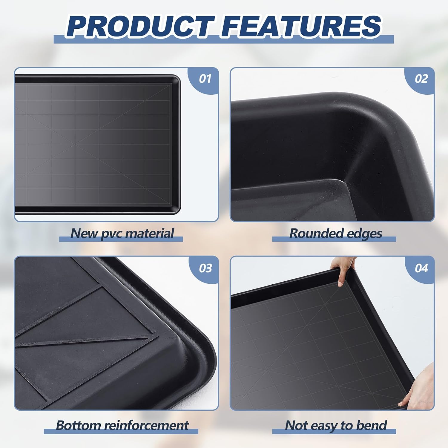 Mifoci 6 Pcs 35 x 23.6 Inch Replacement Tray for Large Dog Plastic Dog Crate Pan Crate Bottom Liner Trays Chicken Poop Tray