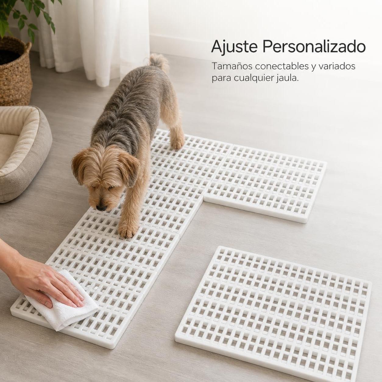 Pet Cooling Pad Cage Mat, Bite Resistant Dog Cooling Mat for All Seasons, for Kennels, Connectable, 67cm x 52cm