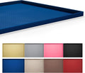 Hubulk Dog Feeding Mat,100% Waterproof Food Grade Silicone Pet Food and Water Bowl Placemat,Dishwasher, High Raised Edge to Prevent Spills,Nonslip Tray to Stop Messes on Floor（28"x18"x0.8", Navy）