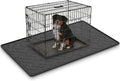 60"×37" Extra Large Mat for Under Dog Crate with Raised Edge, Waterproof Leakproof Easy Clean Non Slip Floor Protector, Reusable Washable Kennel Mat for Large Dogs