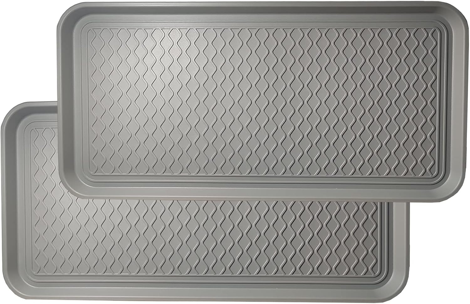 Large Multifunctional Boot Tray 2 Pack Boot Mat Washable Indoor or Outdoor Tray Mat Doormats for Shoes Boots Plants Pots Paint Tins Pet Bowls Car Storage, 30 x 15 x 1.2 Inches