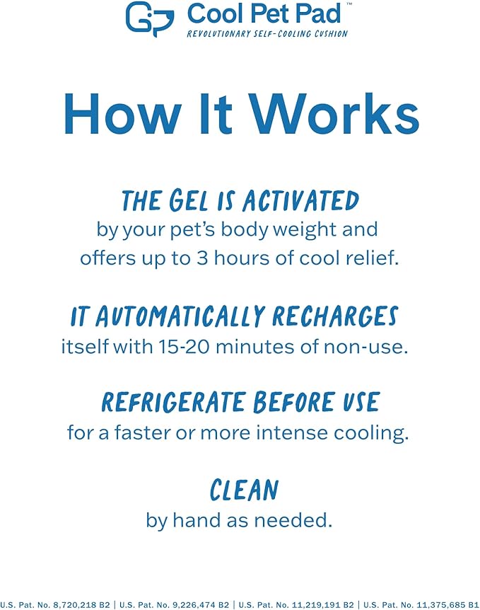 The Green Pet Shop Cool Pet Pad - Large, Sage Grey - Self-Cooling, Pressure Activated Mat for Dogs & Cats from 46-80 lbs - Non-Toxic Gel, No Water Needed