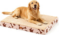 Waterproof Orthopedic Dog Bed for Extra Large Dogs 41x27x4 Inch - Egg Crate Foam Pet Crate Bed with Removable Washable Cover, Plush Top Anti-Slip Bed Mat, Beige