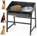 Bobbie & Laxi 15" Tilted Elevated Dog Bowl, Spill-Proof with Plastic Guard | Raised Dog Bowl with Stand;Stainless Steel Dog Food Bowl & Water Bowl Set with Raised Splash Wall;Easy Clean Large Dog Bowl