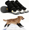 BECEMURU Dog Boots, Double-Straps Anti-Fall Off Dog Booties Shoes, Non-Slip Paw Protectors for Outdoor Walking Hiking in Snowy or Rainy Day (Black, 2#(Width 1.8 inch) for 21-30 lbs)