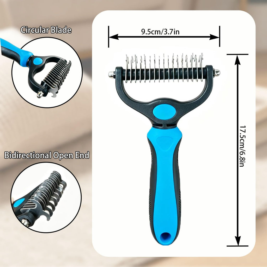 Pet Grooming Brush,Dematting Comb for Dogs and Cats, Undercoat Rake Pet Brush for Long Hair, Deshedding Dog Brush Removes Tangles Knots and Loose Fur, Matted Fur on Cats and Dogs