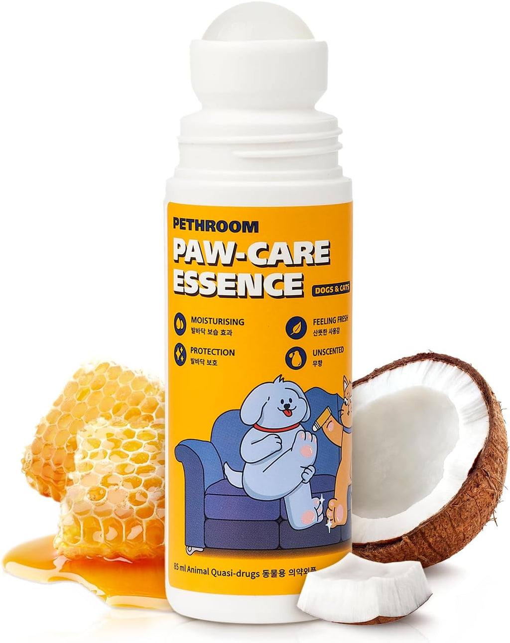 Roll-On Paw Balm for Dogs & Cats, Moisturizing Paw Protector