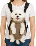 Dog Backpack Carrier, Pet Sling Front Backpack for Small Medium Dogs 10-16 Lbs, Legs Out, Adjustable Wearable Puppy Chest Travel Bag, Thick Straps & Cushion, Easy-Fit for Hiking/Walking/Camping
